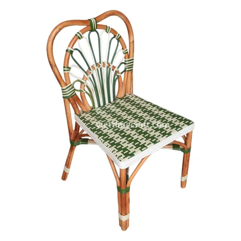 Handwoven Rattan Bar Chair, Bamboo and Rattan Chair for Indoor, Outdoor Decor