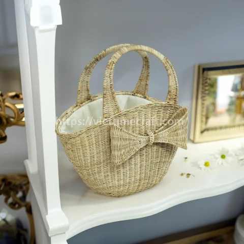 Eco-Friendly Handmade Rattan Summer Tote Bag from Vietnam Handicraft