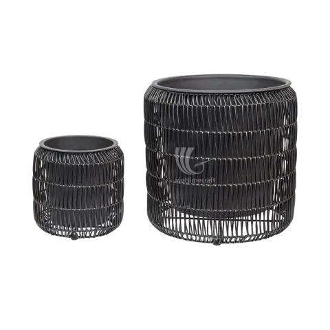 Rattan Export nero da esterno Poly rattan portavaso, vaso per piante - REX-M0837