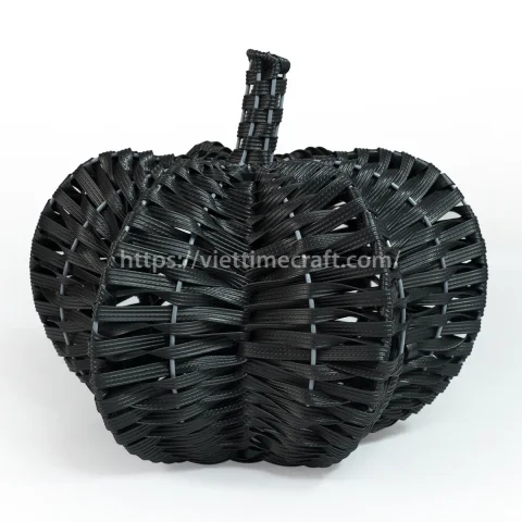 Rattan Export Best Selling Black Faux Rattan Pumpkin Halloween Outdoor Decor for Wholesale - REX-M0839