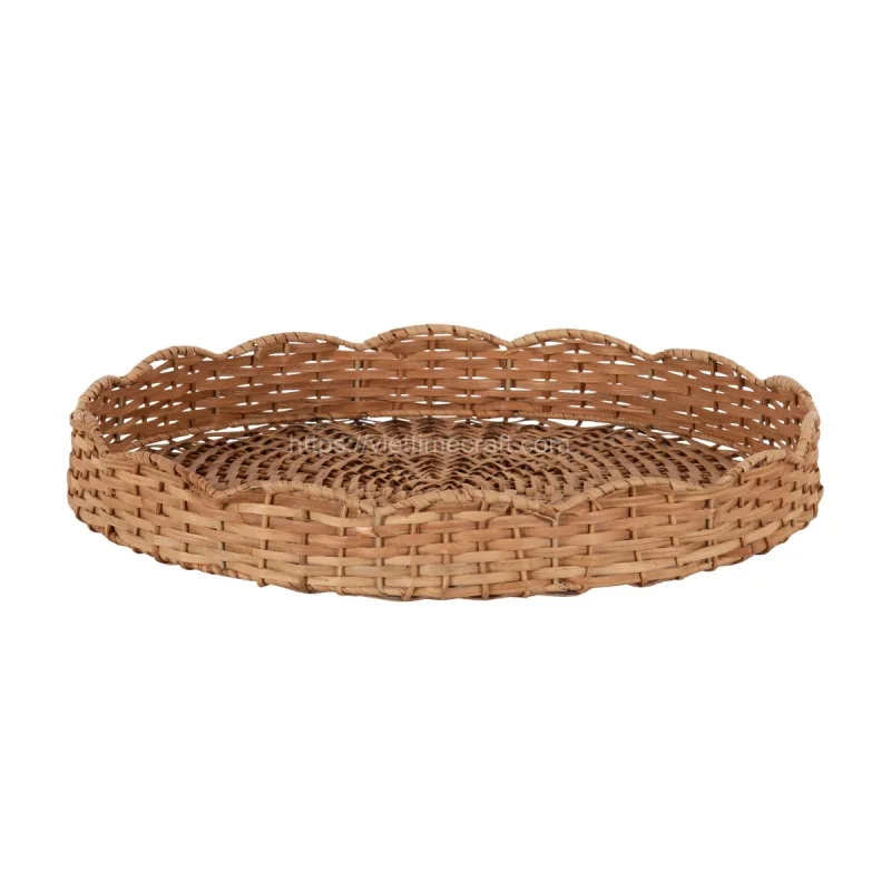 Hot Selling Wavley Round Rattan Serving Tray