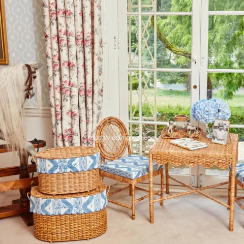 Small Rattan Table and Chair Set, Rattan Furniture