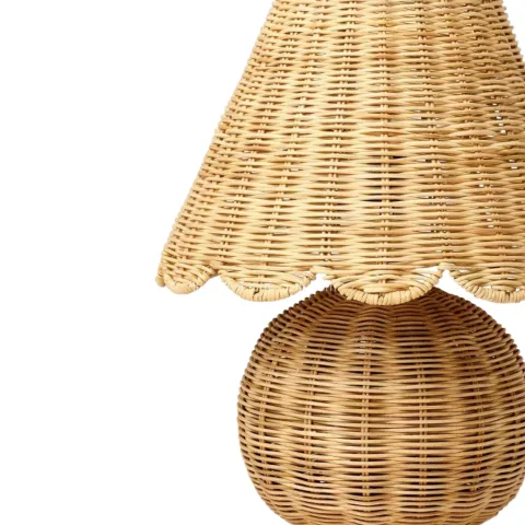 Scalloped Rattan Table Lamp, Pendant Light Scalloped For Home Decor