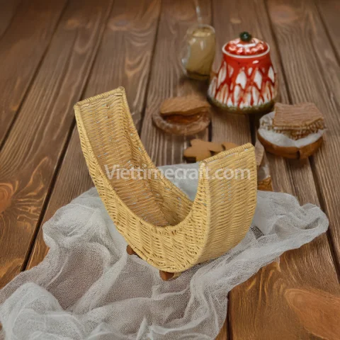 Wholesale Crescent Moon Shape Rattan Ramadan Tray