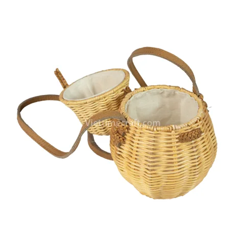 Cute Rattan Backpack Pear shape