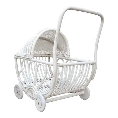 Rattan Baby Stroller Toy or Rattan Doll Pram for Kids