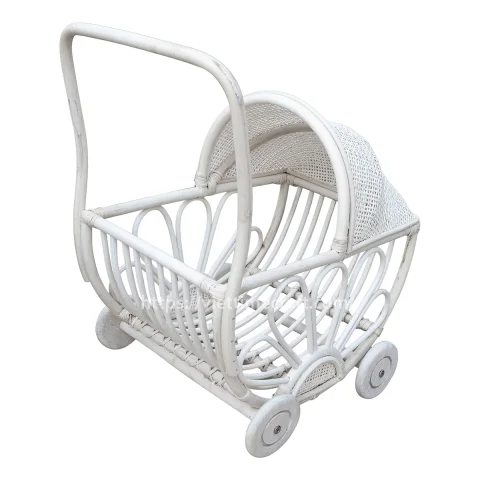 Rattan Baby Stroller Toy or Rattan Doll Pram for Kids