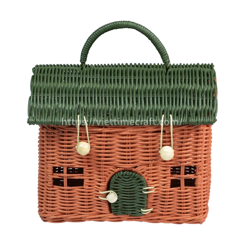 Cute Bag for Kids, House-shape Rattan Bag