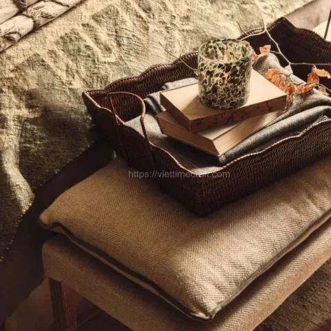 Wholesale Handmade Brown Rattan Tray