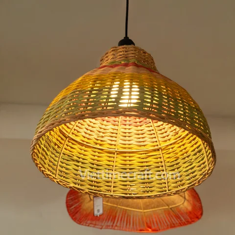 Garish Rattan Lampshade Pendant Light