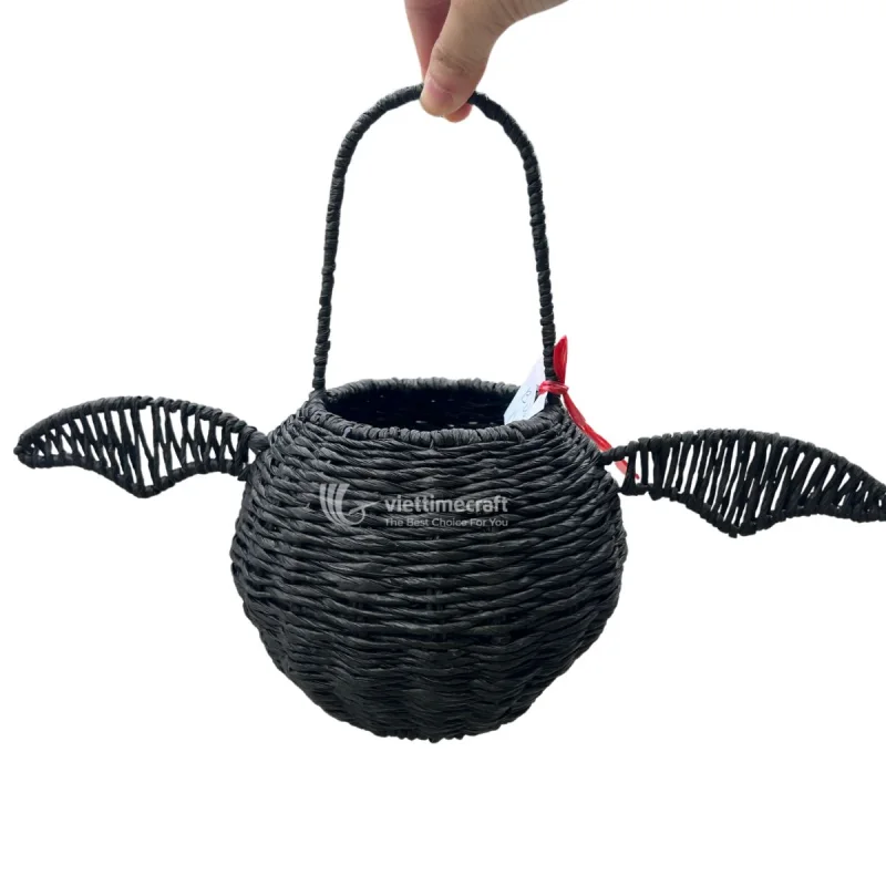 Spider Shape Water Hyacinth Basket for Halloween – B00436