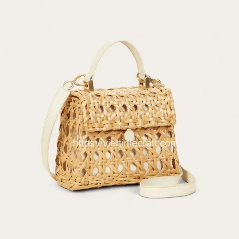 Eco – Friendly Rattan Crossbody Bag