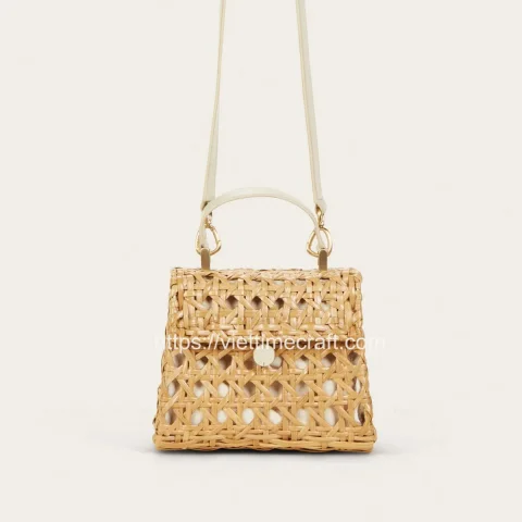 Eco – Friendly Rattan Crossbody Bag
