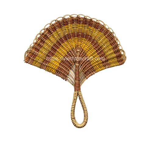 Handwoven Rattan Fan Wall Decor