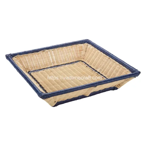 Rattan Export Thiết kế mới xanh navy màu viền mây khay - REX-M0942