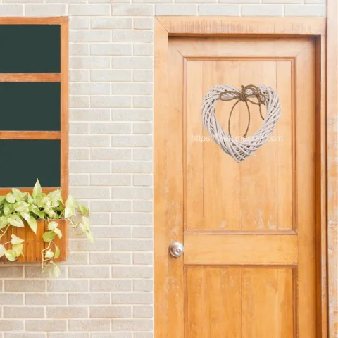 Rattan Heart Wreath Front Door Wall Decoration