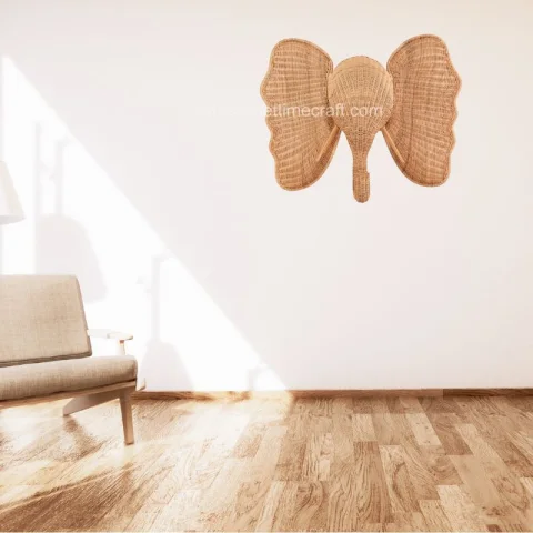 Wholesale Rattan Elephant Wall Hanging Decor
