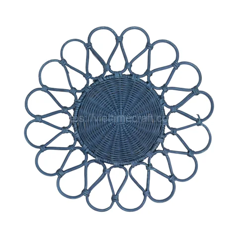 Set of 3 Colorful Rattan Flower Placemats