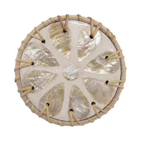 Wonderful Rattan Coaster Mix Mother Of Pearl