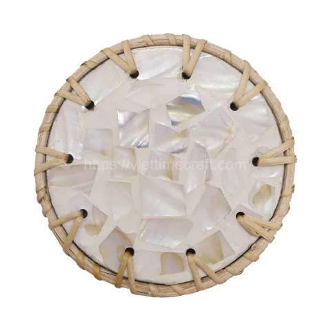 Rattan Coaster Mix Mother Of Pearl