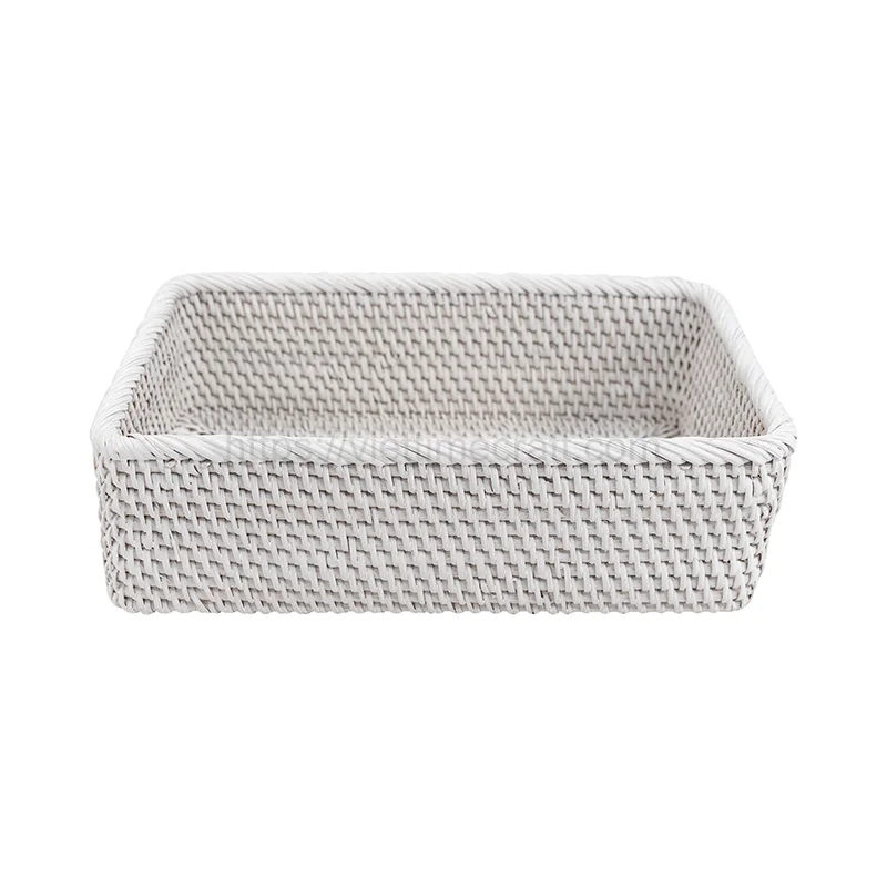White Rattan Storage Boxes