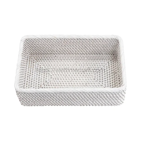 White Rattan Storage Boxes