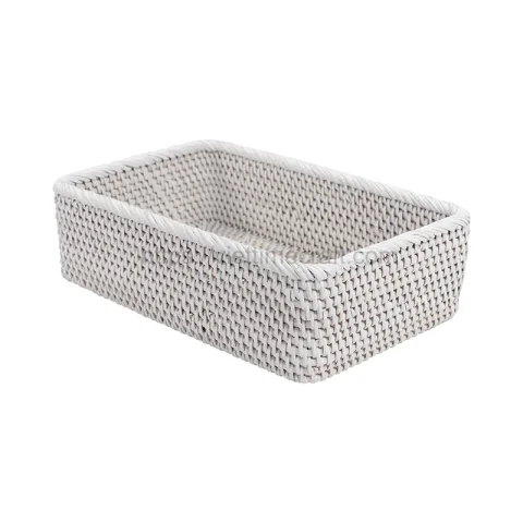 Set Of 3 Rattan Storage Boxes