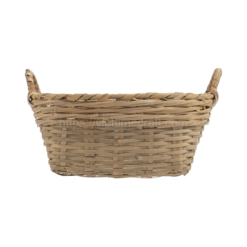 Woven Rattan Basket With Handle