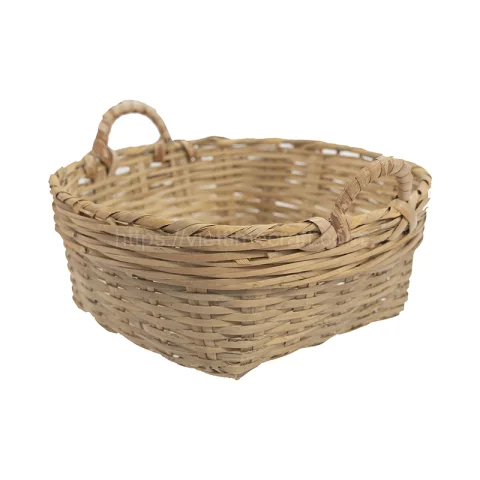 Woven Rattan Basket With Handle