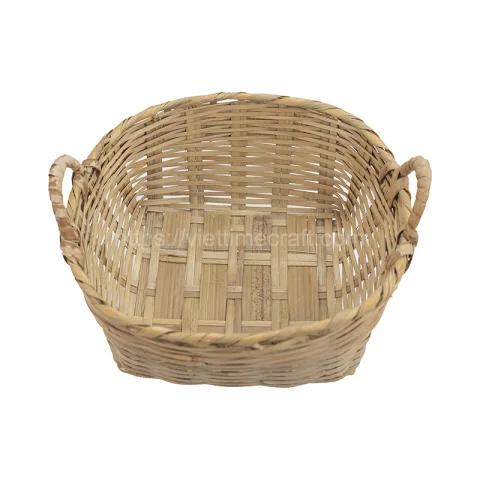 Woven Rattan Basket With Handle