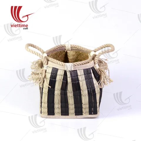 Vietnamese Black Stripe Lepironia Basket