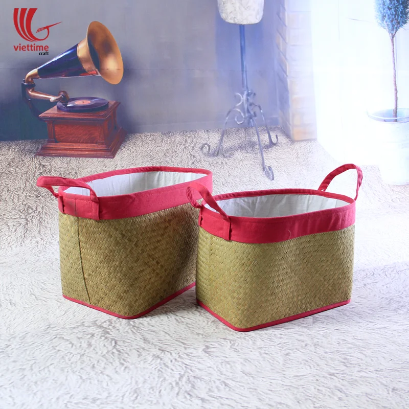 Natural Lepironia Storage Basket Set Of 2