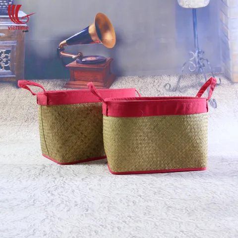 Natural Lepironia Storage Basket Set Of 2