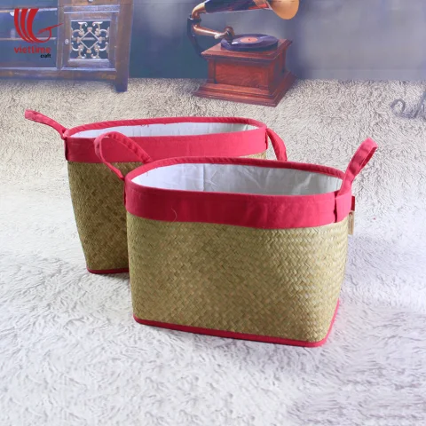 Natural Lepironia Storage Basket Set Of 2