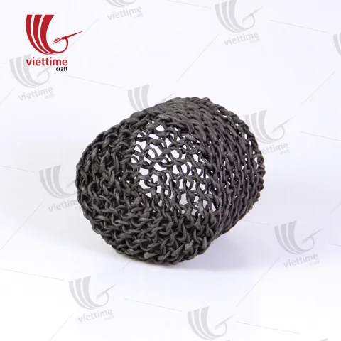 Set Of 2 Black Paper Storage Basket