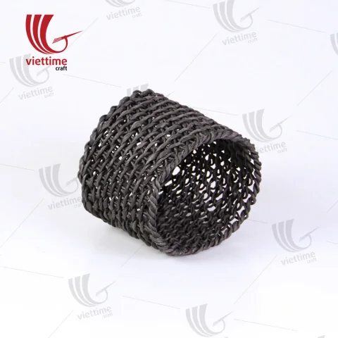 Set Of 2 Black Paper Storage Basket