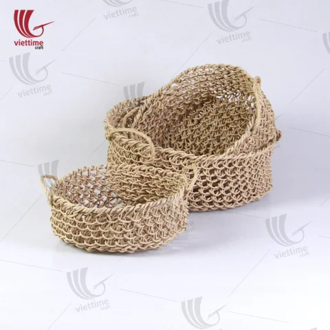 Rattan Export Paper Basket With Handle Set Of 3 - REX-MK0016