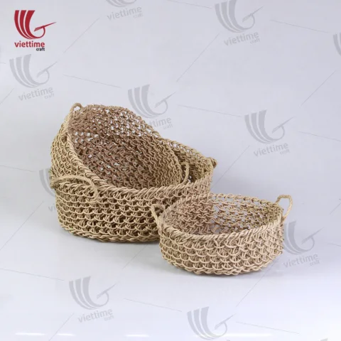 Paper Basket With Handle Set Of 3