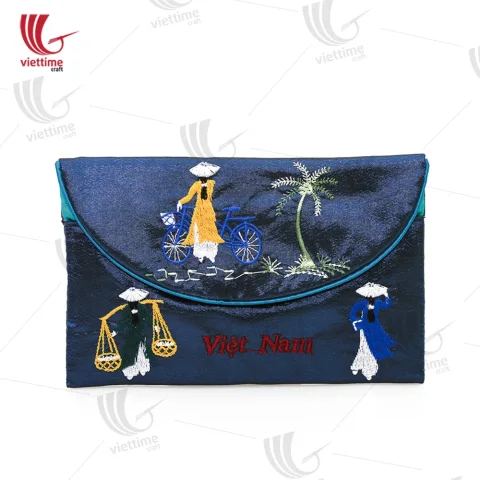 Rattan Export Vietnamese Gift Brocade Women Clutch Bag - REX-MK0057