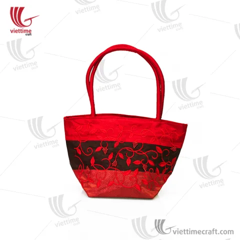 Medium Sized Brocade Tote Women HandBag