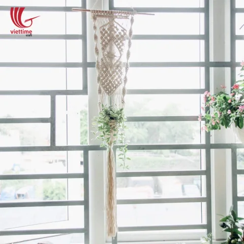 Vintage Macrame Plant Hangers For Window