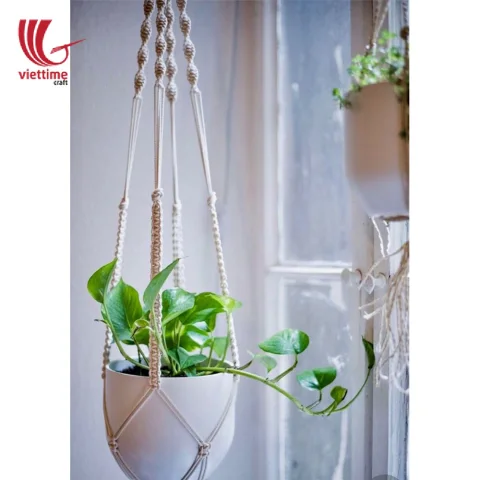 Jute Rope Macrame Hanging Planter Basket