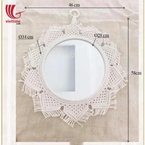 Rattan Export Unique Handmade Macrame Mirror Wall Hanging - REX-MK0091