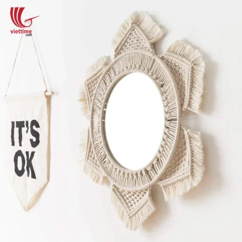Unique Handmade Macrame Mirror Wall Hanging