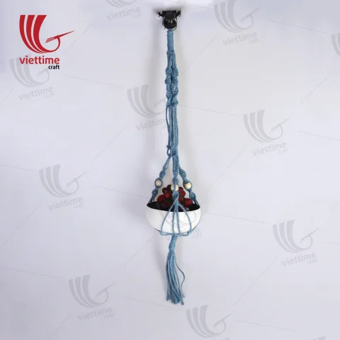 Natural Unique Bead Macrame Plant Hanger