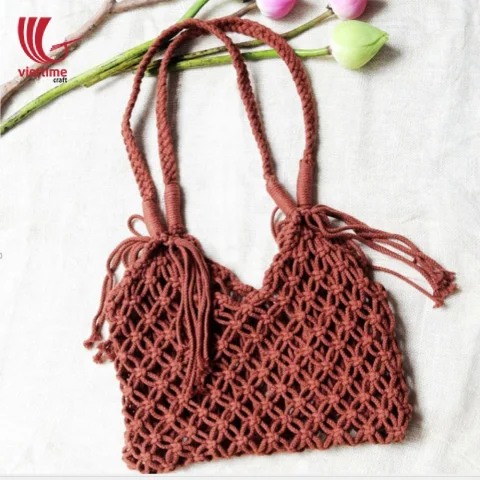 Rattan Export Vintage Macrame Shopping Tote Shoulder Bag - REX-MK0106