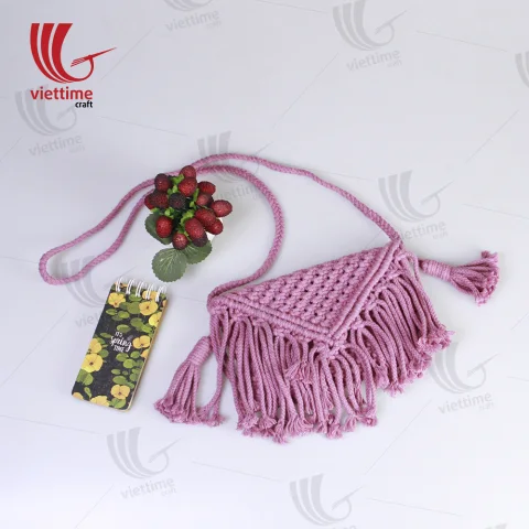 Cream Color Macrame Shoulder Bag Pattern