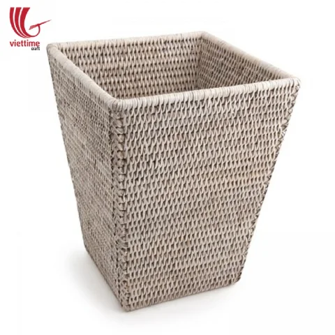 Handwoven Rattan Waste Basket Collection