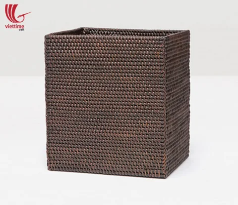 Handwoven Rattan Waste Basket Collection