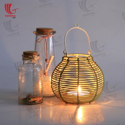 Brown Rattan Lantern Sally Medium
